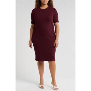 Universal Standard Ribbed Slouchy Relaxed Fit Cotton T Shirt Dress, 2XL